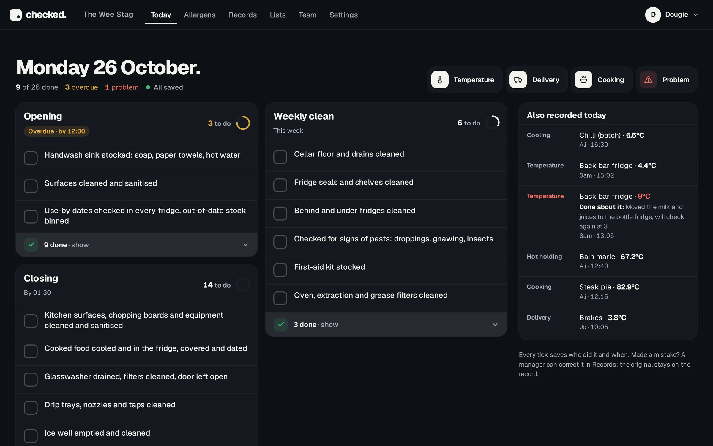 The same day in dark mode
